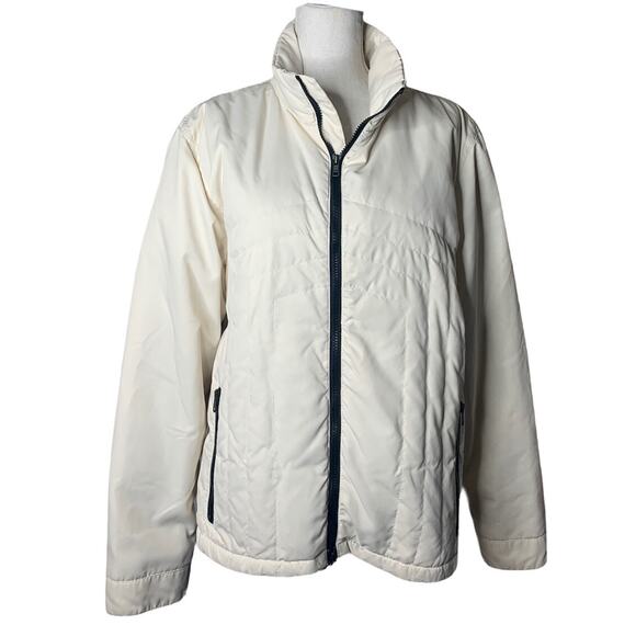 Eddie Bauer Ivory Winter White Goose Down Insulated Jacket Coat Lightweight M - Picture 1 of 11
